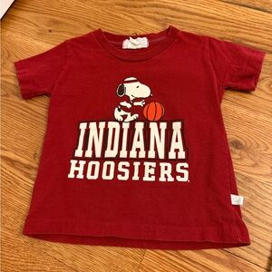Indiana Hoosiers Snoopy Basketball Toddler Shirt IU Size 2T Vintage Third Street
